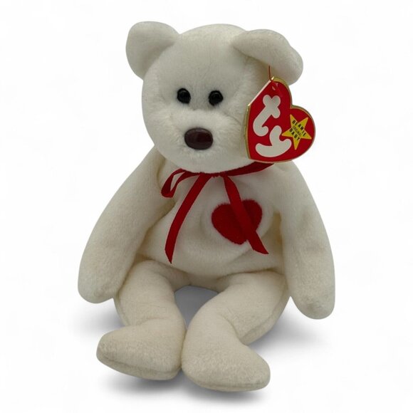 Ty Beanie Baby Valentino Bear 1994 PVC Pellets Rare Tag Errors - Picture 1 of 11